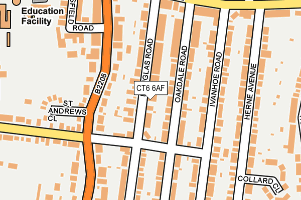 CT6 6AF map - OS OpenMap – Local (Ordnance Survey)