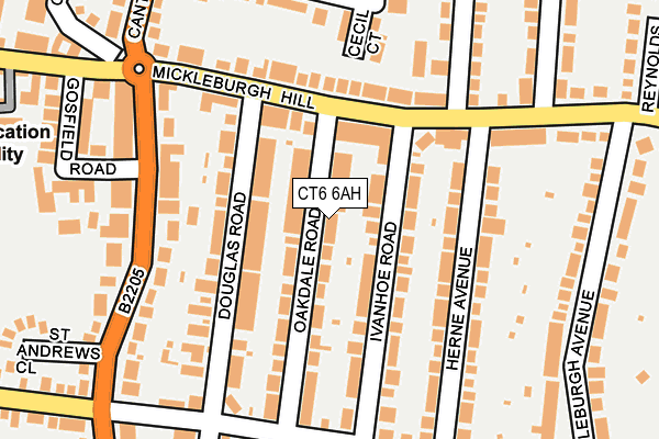 CT6 6AH map - OS OpenMap – Local (Ordnance Survey)