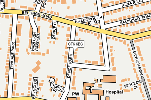 CT6 6BG map - OS OpenMap – Local (Ordnance Survey)