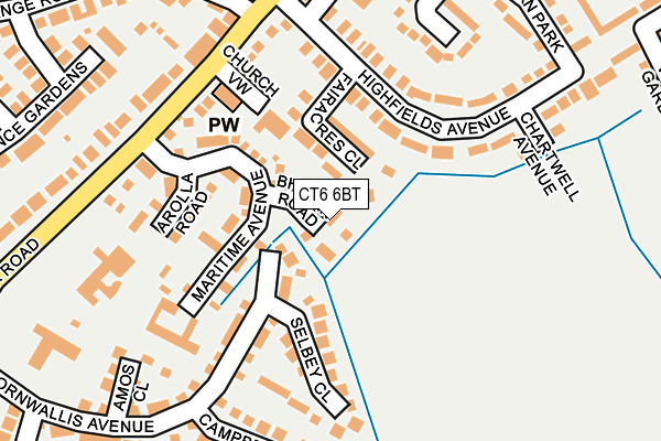 CT6 6BT map - OS OpenMap – Local (Ordnance Survey)