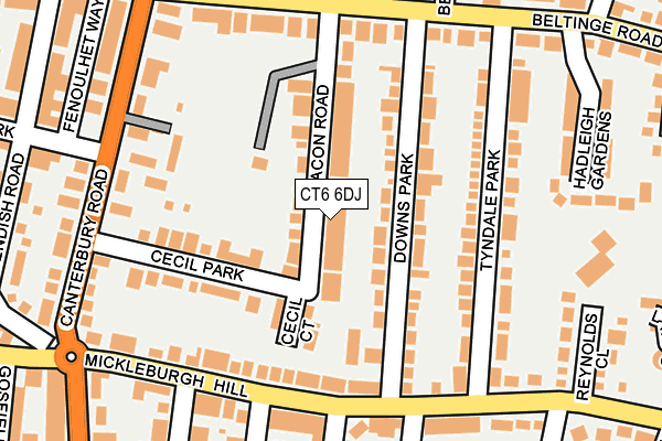 CT6 6DJ map - OS OpenMap – Local (Ordnance Survey)