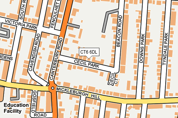 CT6 6DL map - OS OpenMap – Local (Ordnance Survey)