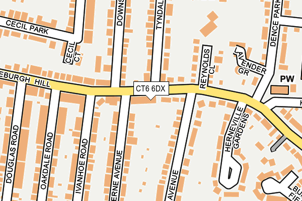 CT6 6DX map - OS OpenMap – Local (Ordnance Survey)