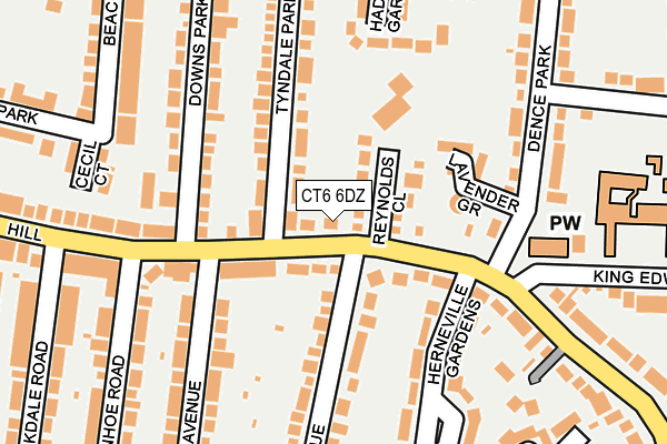 CT6 6DZ map - OS OpenMap – Local (Ordnance Survey)