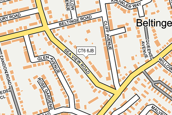 CT6 6JB map - OS OpenMap – Local (Ordnance Survey)