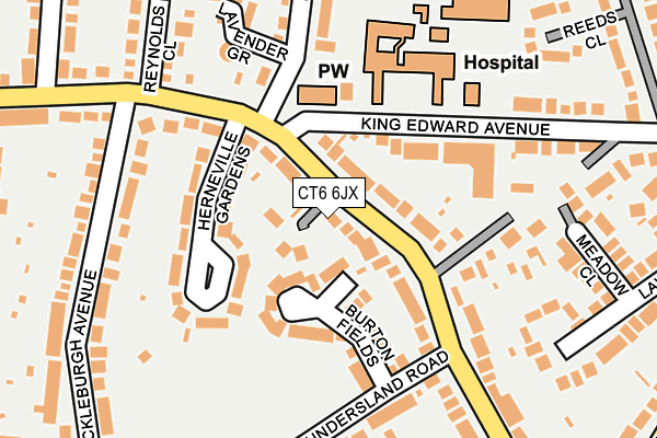 CT6 6JX map - OS OpenMap – Local (Ordnance Survey)