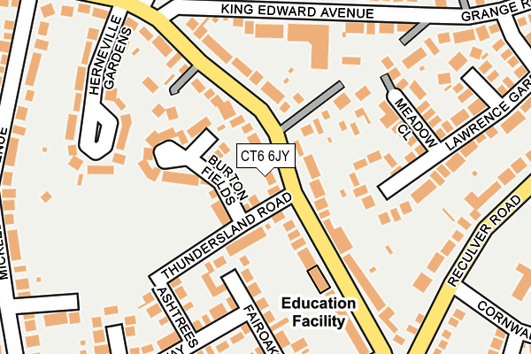 CT6 6JY map - OS OpenMap – Local (Ordnance Survey)