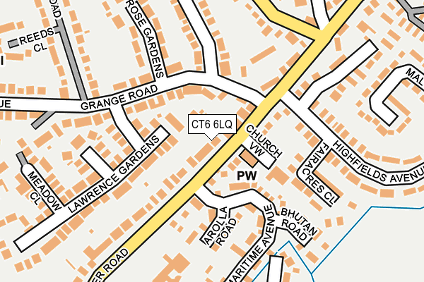 CT6 6LQ map - OS OpenMap – Local (Ordnance Survey)