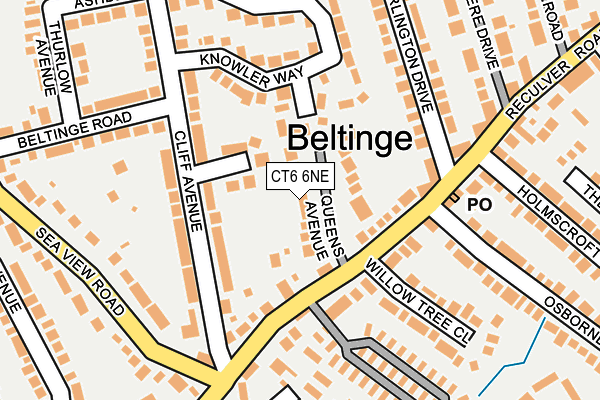CT6 6NE map - OS OpenMap – Local (Ordnance Survey)