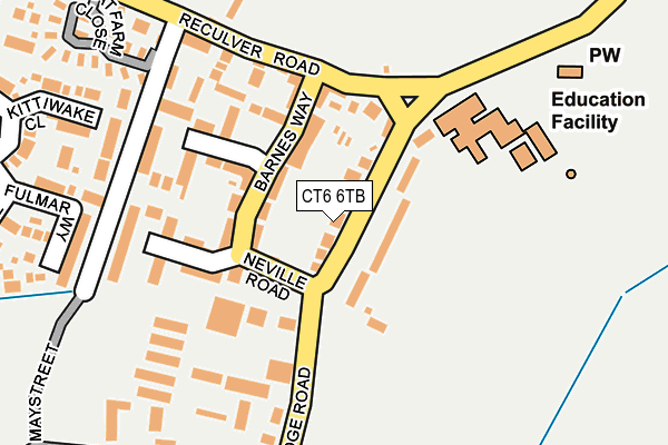 CT6 6TB map - OS OpenMap – Local (Ordnance Survey)