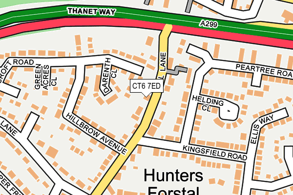 CT6 7ED map - OS OpenMap – Local (Ordnance Survey)