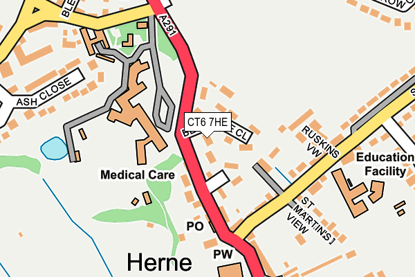 CT6 7HE map - OS OpenMap – Local (Ordnance Survey)