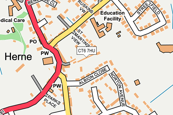 CT6 7HU map - OS OpenMap – Local (Ordnance Survey)