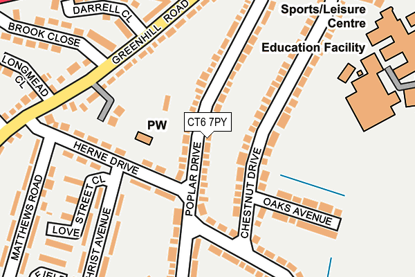 CT6 7PY map - OS OpenMap – Local (Ordnance Survey)
