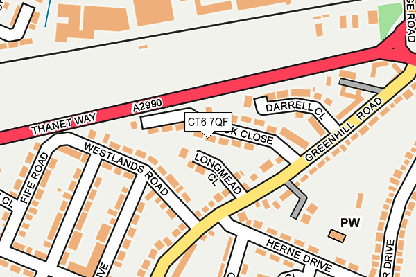 CT6 7QF map - OS OpenMap – Local (Ordnance Survey)