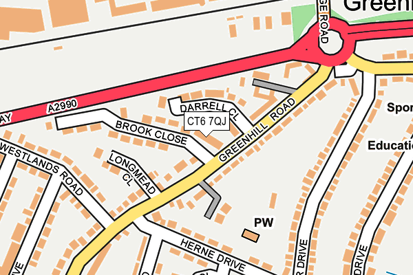 CT6 7QJ map - OS OpenMap – Local (Ordnance Survey)