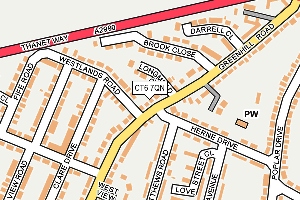 CT6 7QN map - OS OpenMap – Local (Ordnance Survey)