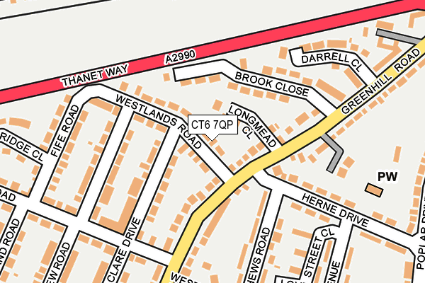 CT6 7QP map - OS OpenMap – Local (Ordnance Survey)