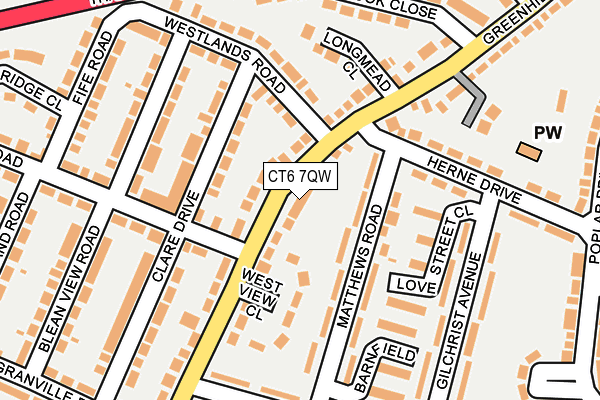CT6 7QW map - OS OpenMap – Local (Ordnance Survey)