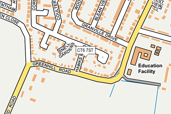 CT6 7ST map - OS OpenMap – Local (Ordnance Survey)