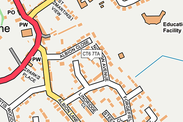 CT6 7TA map - OS OpenMap – Local (Ordnance Survey)