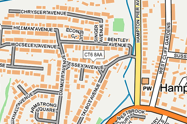 CT6 8AA map - OS OpenMap – Local (Ordnance Survey)