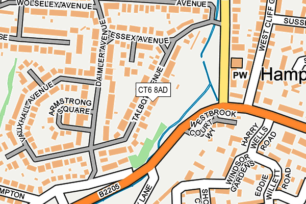 CT6 8AD map - OS OpenMap – Local (Ordnance Survey)