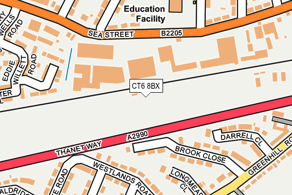 CT6 8BX map - OS OpenMap – Local (Ordnance Survey)