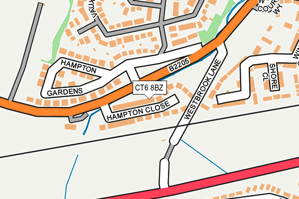 Map of HAMPTON CLOSE 1968 LIMITED at local scale