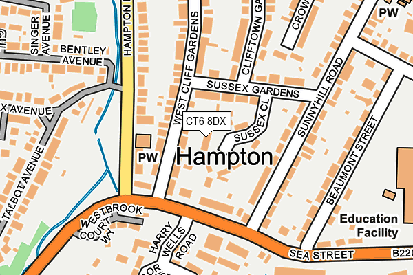 CT6 8DX map - OS OpenMap – Local (Ordnance Survey)