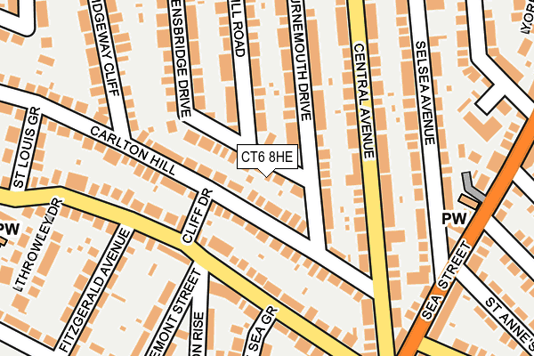 CT6 8HE map - OS OpenMap – Local (Ordnance Survey)