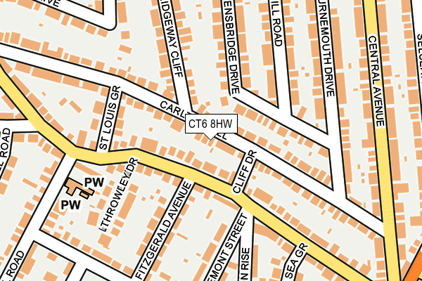 CT6 8HW map - OS OpenMap – Local (Ordnance Survey)