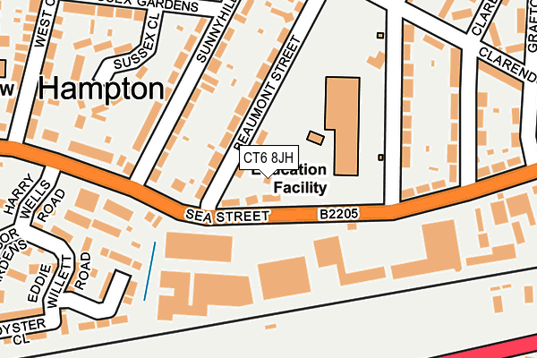 CT6 8JH map - OS OpenMap – Local (Ordnance Survey)