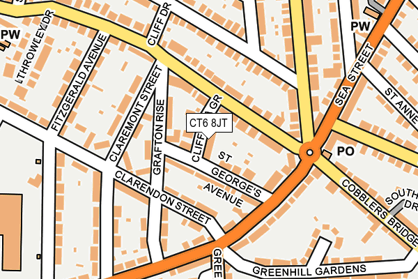 CT6 8JT map - OS OpenMap – Local (Ordnance Survey)