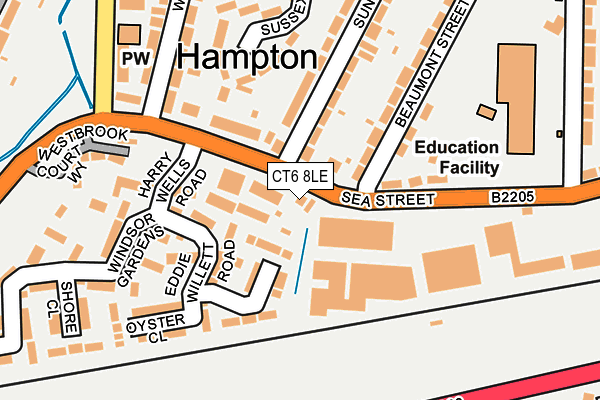 CT6 8LE map - OS OpenMap – Local (Ordnance Survey)