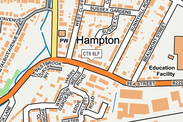 CT6 8LF map - OS OpenMap – Local (Ordnance Survey)