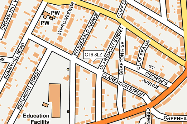 CT6 8LZ map - OS OpenMap – Local (Ordnance Survey)