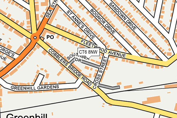 CT6 8NW map - OS OpenMap – Local (Ordnance Survey)