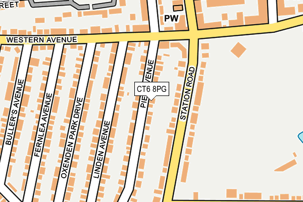 CT6 8PG map - OS OpenMap – Local (Ordnance Survey)