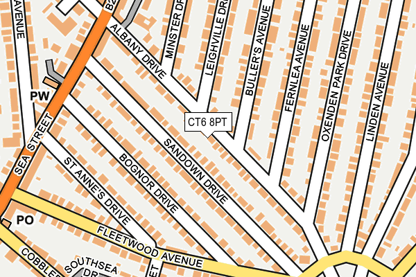 CT6 8PT map - OS OpenMap – Local (Ordnance Survey)