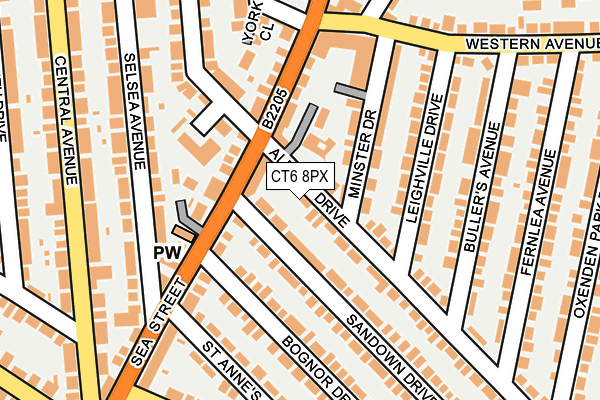 CT6 8PX map - OS OpenMap – Local (Ordnance Survey)