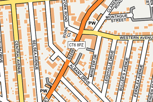 CT6 8PZ map - OS OpenMap – Local (Ordnance Survey)