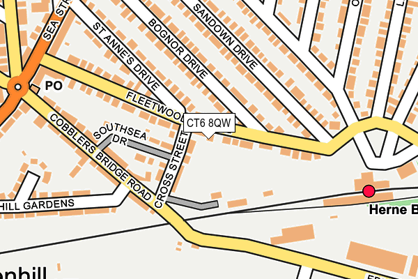 CT6 8QW map - OS OpenMap – Local (Ordnance Survey)