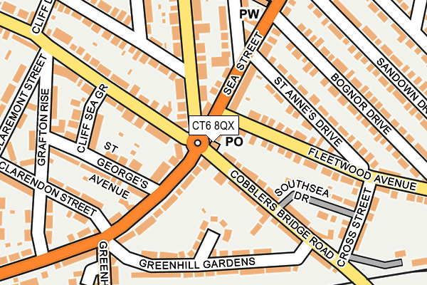 CT6 8QX map - OS OpenMap – Local (Ordnance Survey)