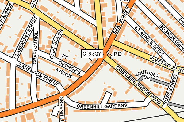 CT6 8QY map - OS OpenMap – Local (Ordnance Survey)