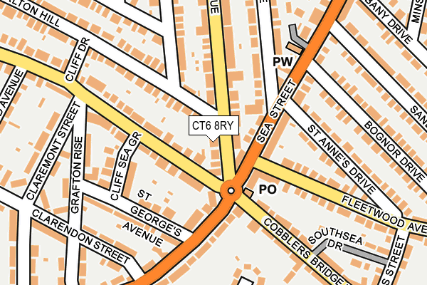 CT6 8RY map - OS OpenMap – Local (Ordnance Survey)