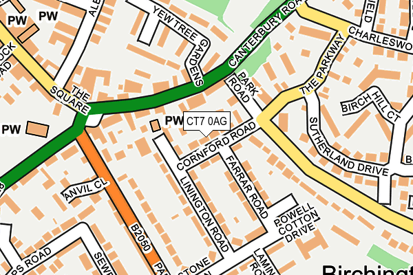 CT7 0AG map - OS OpenMap – Local (Ordnance Survey)
