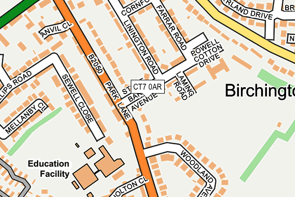 CT7 0AR map - OS OpenMap – Local (Ordnance Survey)