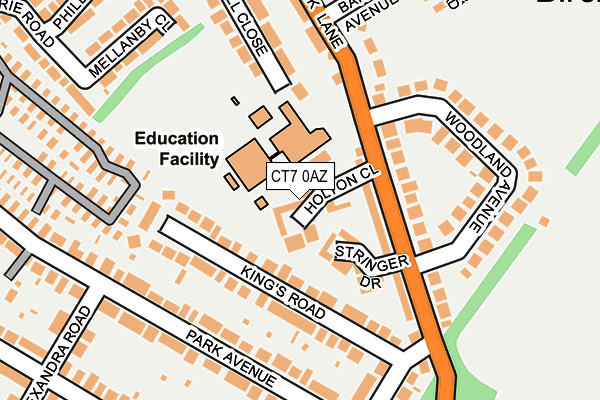 CT7 0AZ map - OS OpenMap – Local (Ordnance Survey)