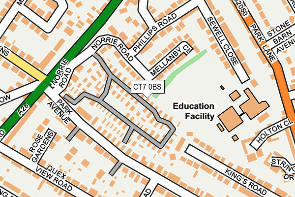 CT7 0BS map - OS OpenMap – Local (Ordnance Survey)